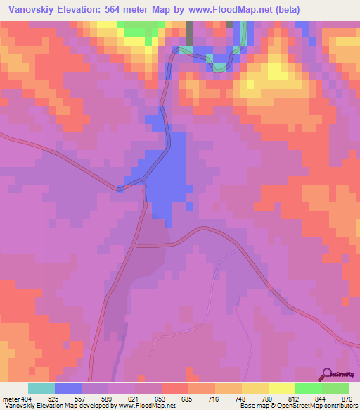 Vanovskiy,Turkmenistan Elevation Map