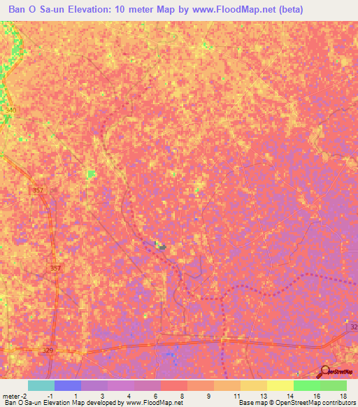 Ban O Sa-un,Thailand Elevation Map