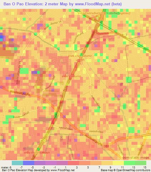Ban O Pao,Thailand Elevation Map