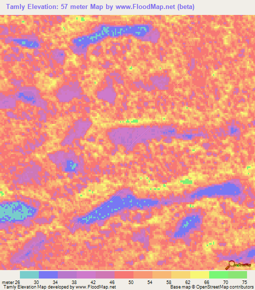 Tamly,Turkmenistan Elevation Map