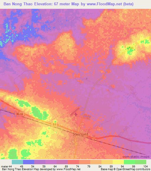 Ban Nong Thao,Thailand Elevation Map