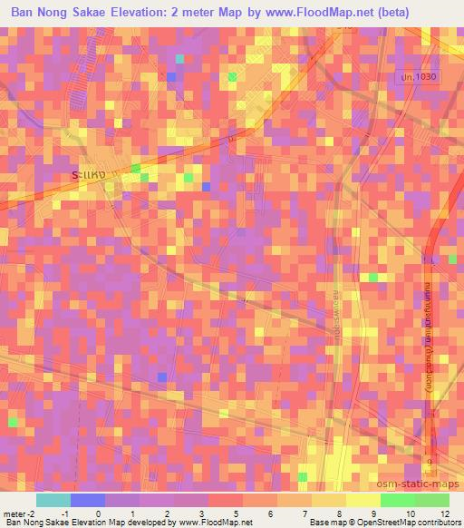 Ban Nong Sakae,Thailand Elevation Map