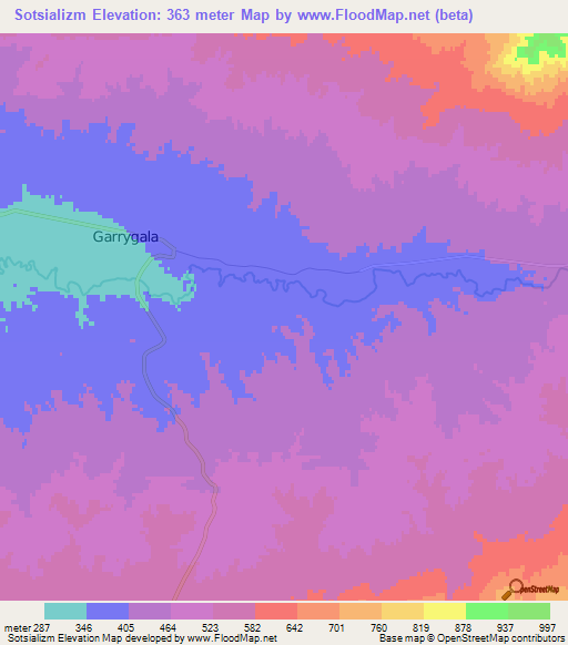 Sotsializm,Turkmenistan Elevation Map