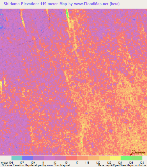 Shirlama,Turkmenistan Elevation Map
