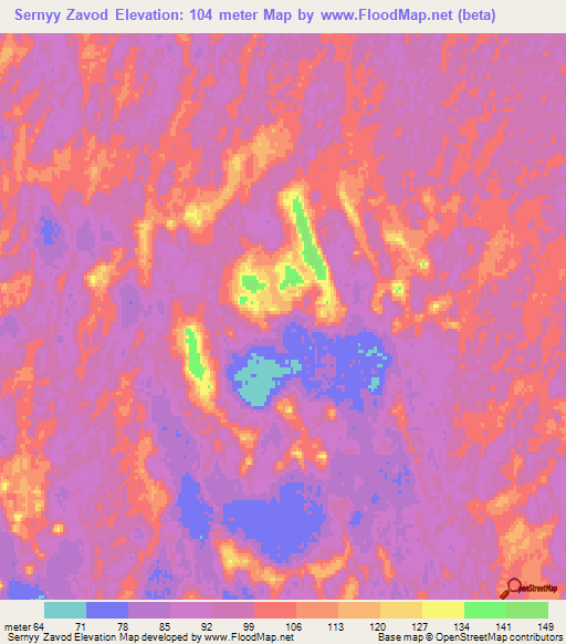 Sernyy Zavod,Turkmenistan Elevation Map
