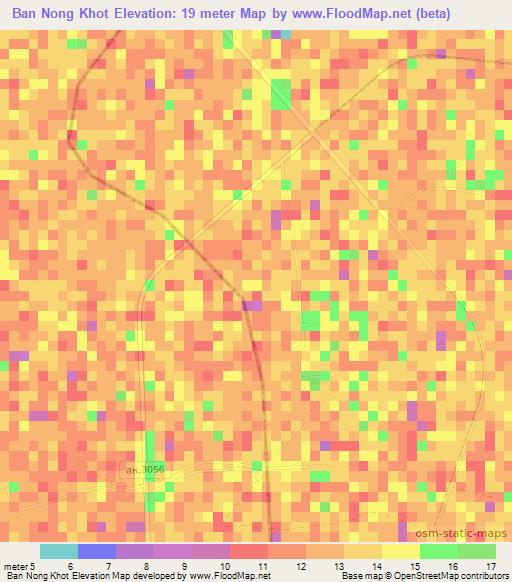 Ban Nong Khot,Thailand Elevation Map