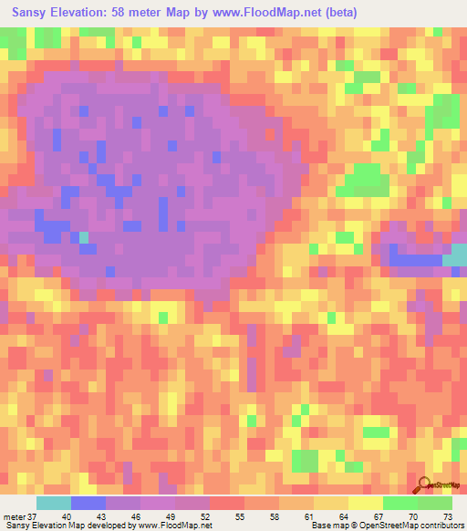 Sansy,Turkmenistan Elevation Map