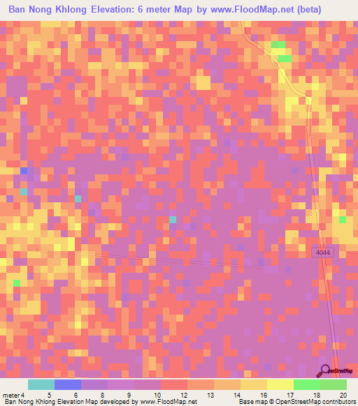 Ban Nong Khlong,Thailand Elevation Map