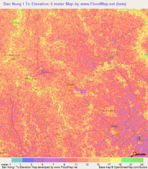 Ban Nong I To,Thailand Elevation Map