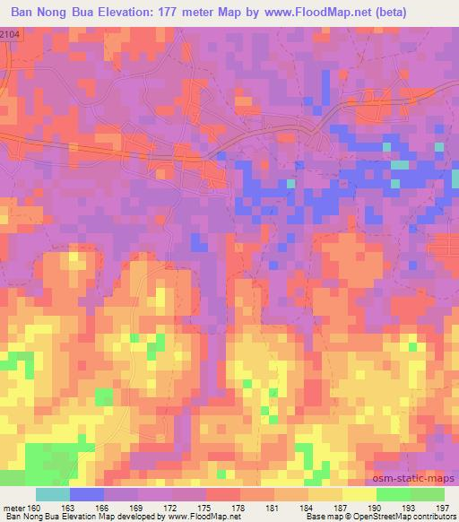Ban Nong Bua,Thailand Elevation Map