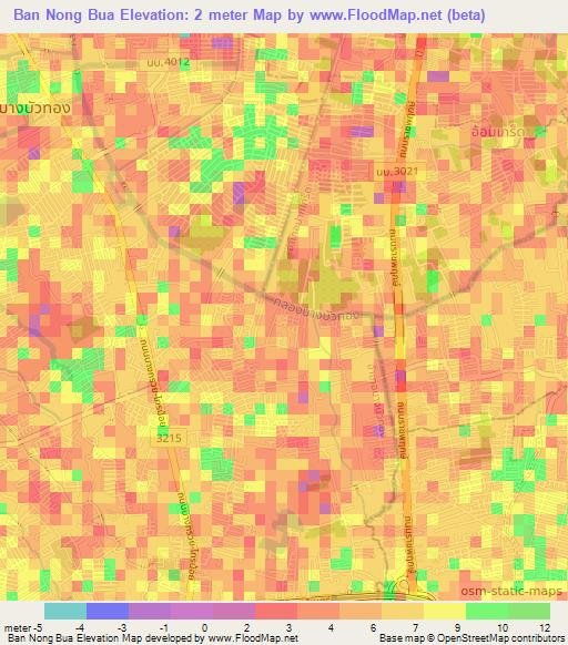 Ban Nong Bua,Thailand Elevation Map