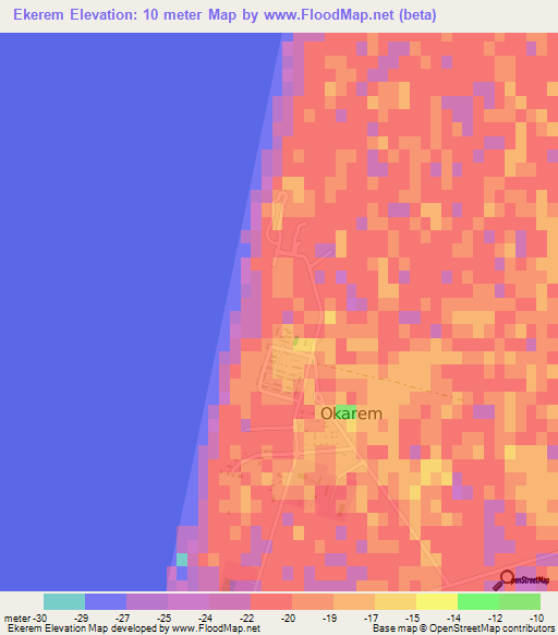 Ekerem,Turkmenistan Elevation Map