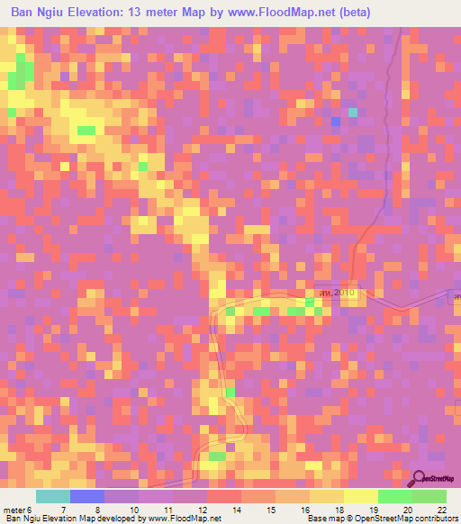 Ban Ngiu,Thailand Elevation Map