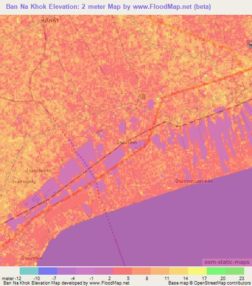 Ban Na Khok,Thailand Elevation Map