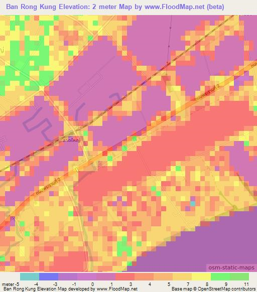 Ban Rong Kung,Thailand Elevation Map