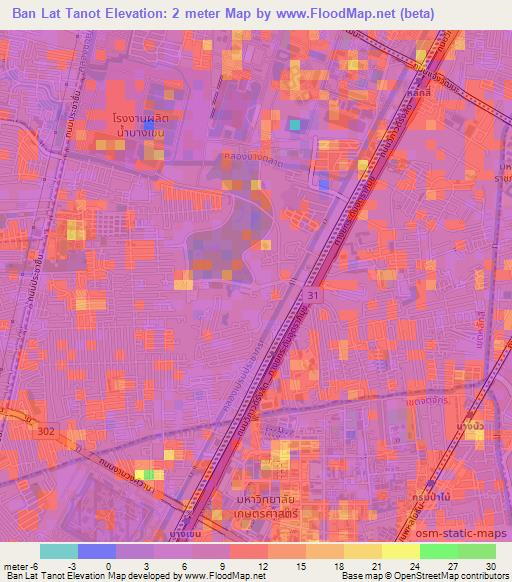 Ban Lat Tanot,Thailand Elevation Map