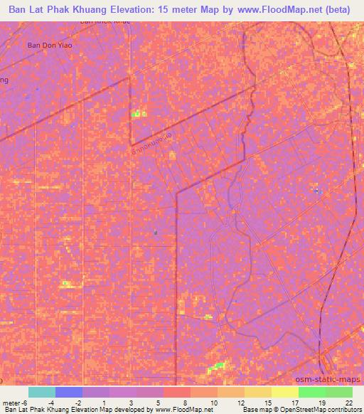 Ban Lat Phak Khuang,Thailand Elevation Map