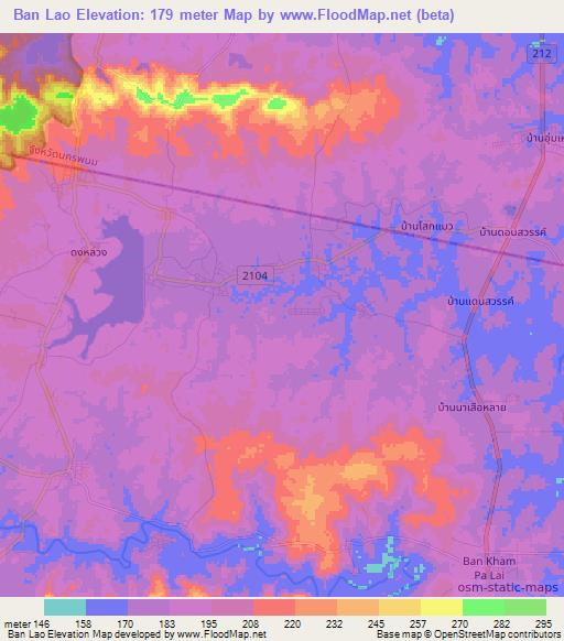 Ban Lao,Thailand Elevation Map