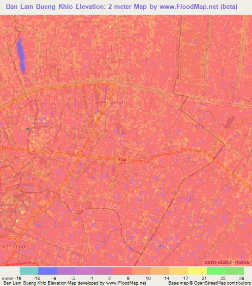 Ban Lam Bueng Khlo,Thailand Elevation Map