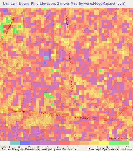 Ban Lam Bueng Khlo,Thailand Elevation Map