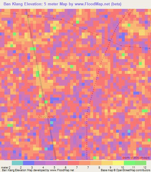 Ban Klang,Thailand Elevation Map