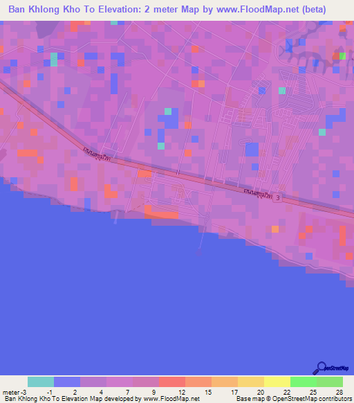 Ban Khlong Kho To,Thailand Elevation Map
