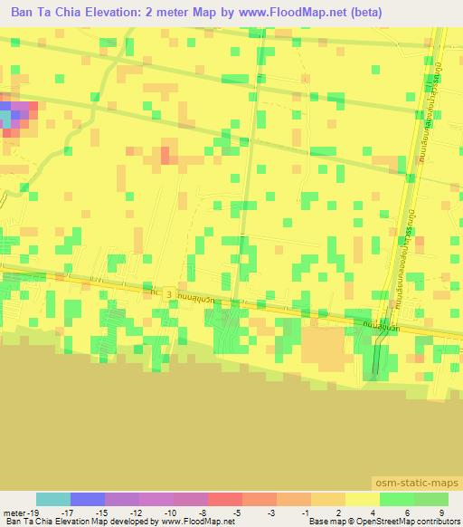 Ban Ta Chia,Thailand Elevation Map