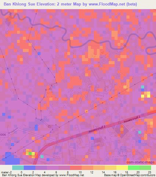 Ban Khlong Sue,Thailand Elevation Map