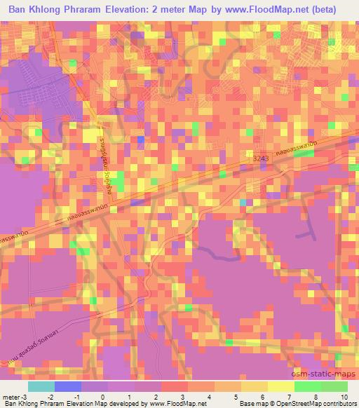 Ban Khlong Phraram,Thailand Elevation Map