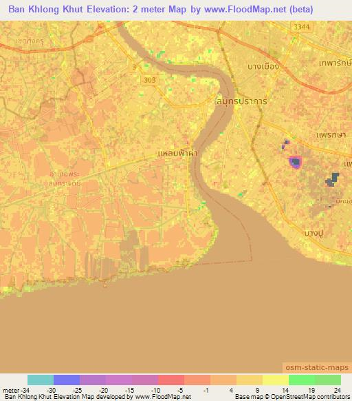 Ban Khlong Khut,Thailand Elevation Map