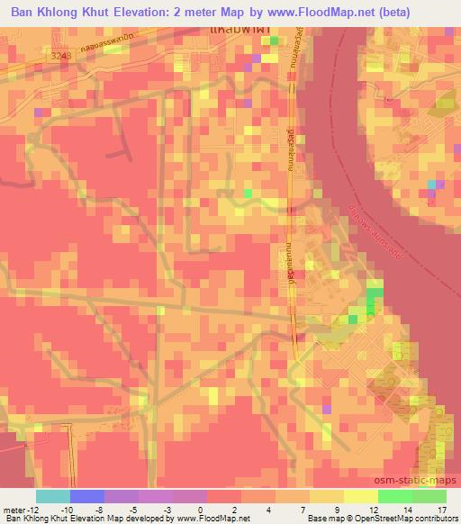 Ban Khlong Khut,Thailand Elevation Map