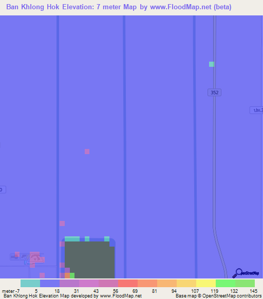 Ban Khlong Hok,Thailand Elevation Map