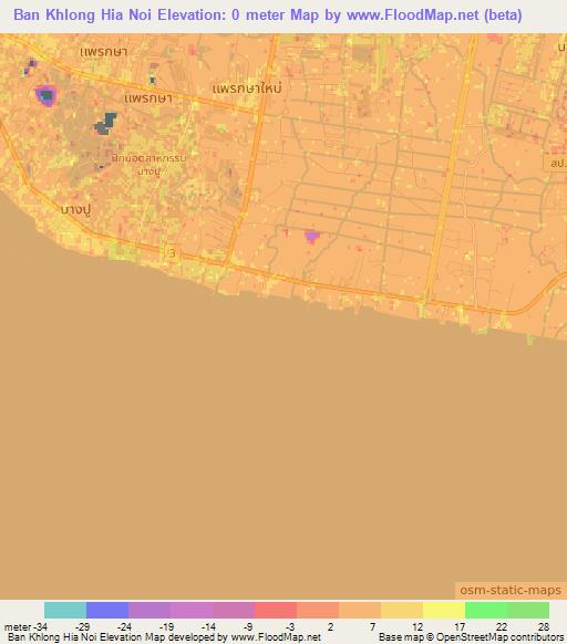 Ban Khlong Hia Noi,Thailand Elevation Map