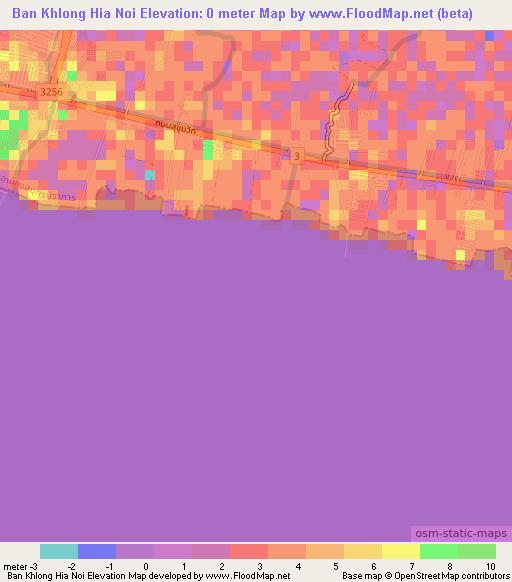 Ban Khlong Hia Noi,Thailand Elevation Map
