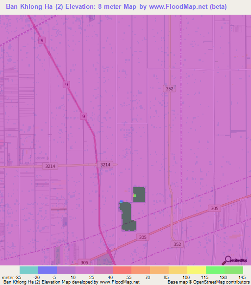 Ban Khlong Ha (2),Thailand Elevation Map