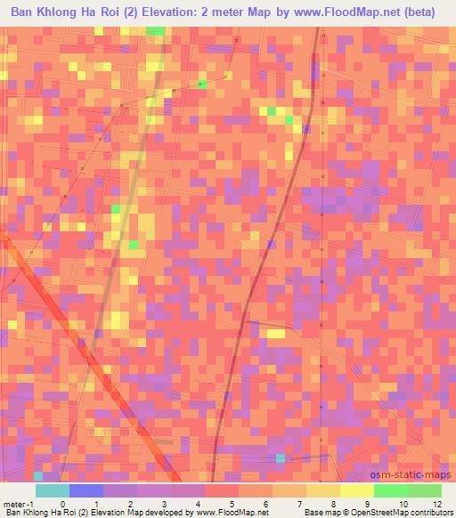 Ban Khlong Ha Roi (2),Thailand Elevation Map