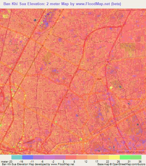 Ban Khi Sua,Thailand Elevation Map