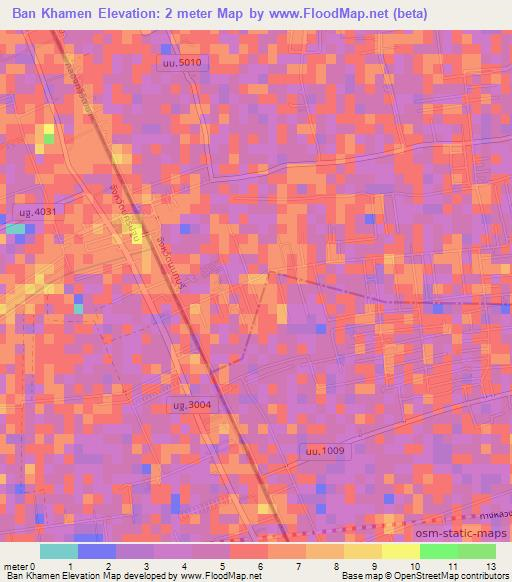 Ban Khamen,Thailand Elevation Map