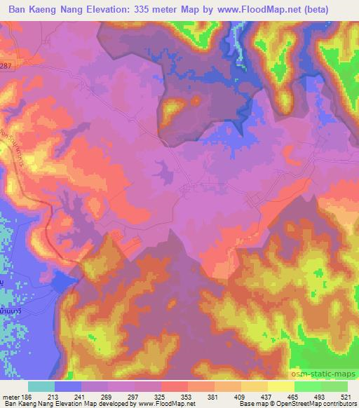 Ban Kaeng Nang,Thailand Elevation Map