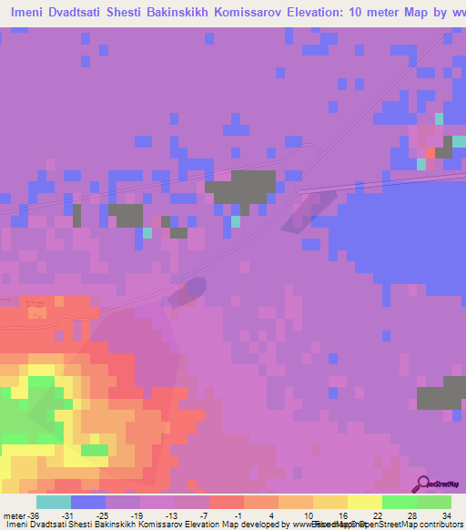 Imeni Dvadtsati Shesti Bakinskikh Komissarov,Turkmenistan Elevation Map