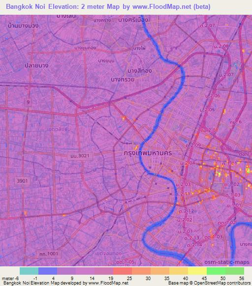 Bangkok Noi,Thailand Elevation Map