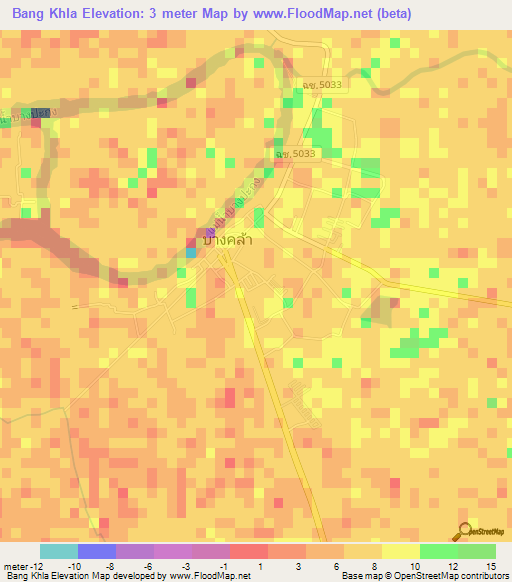 Bang Khla,Thailand Elevation Map