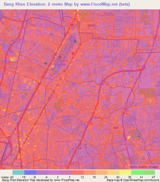 Bang Khen,Thailand Elevation Map