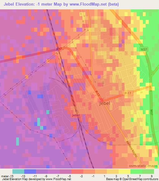 Jebel,Turkmenistan Elevation Map