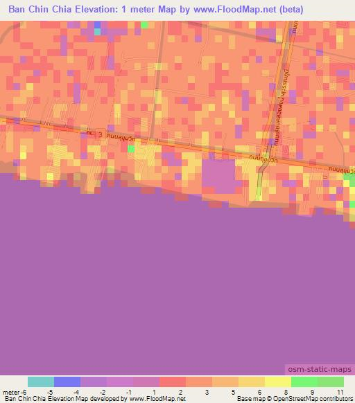 Ban Chin Chia,Thailand Elevation Map