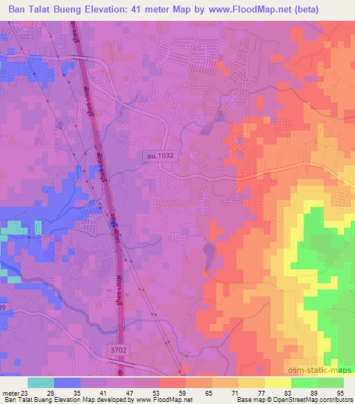 Ban Talat Bueng,Thailand Elevation Map