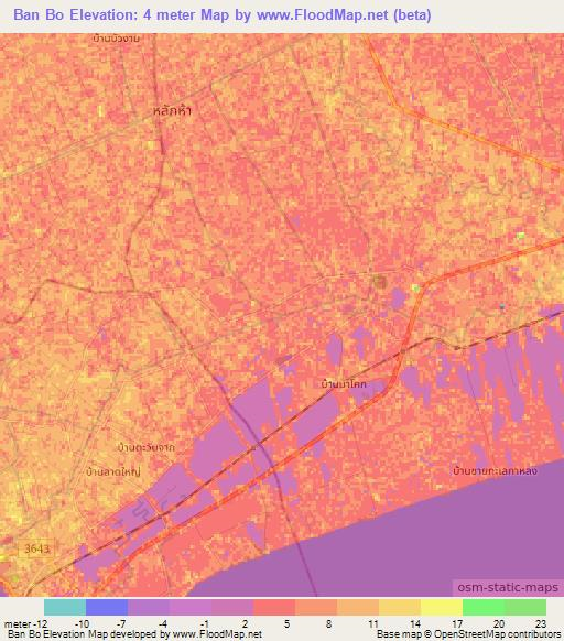 Ban Bo,Thailand Elevation Map