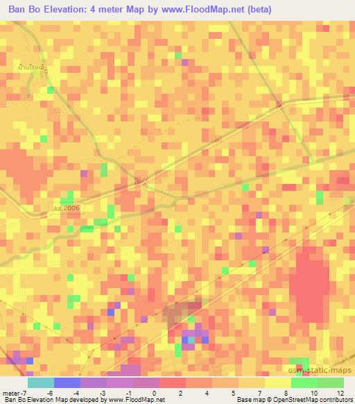 Ban Bo,Thailand Elevation Map