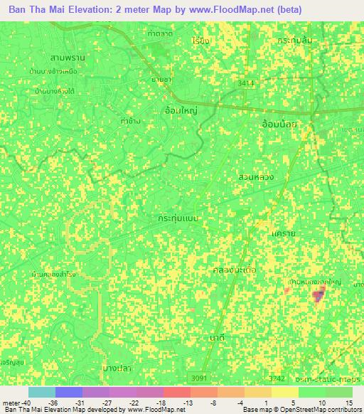 Ban Tha Mai,Thailand Elevation Map