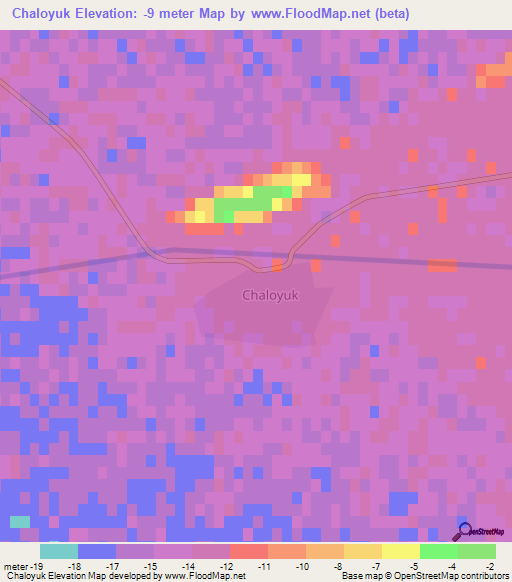 Chaloyuk,Turkmenistan Elevation Map